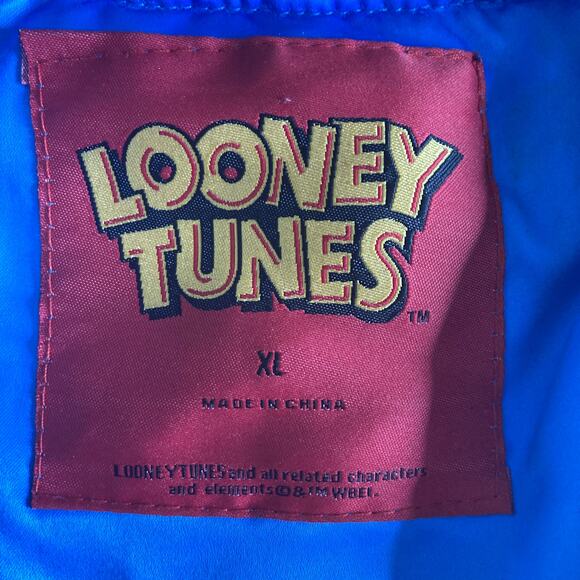 Looney Tunes Satin Bomber Jacket Mens XL Frenemies Bugs Bunny Yosemite Sam - Picture 5 of 15